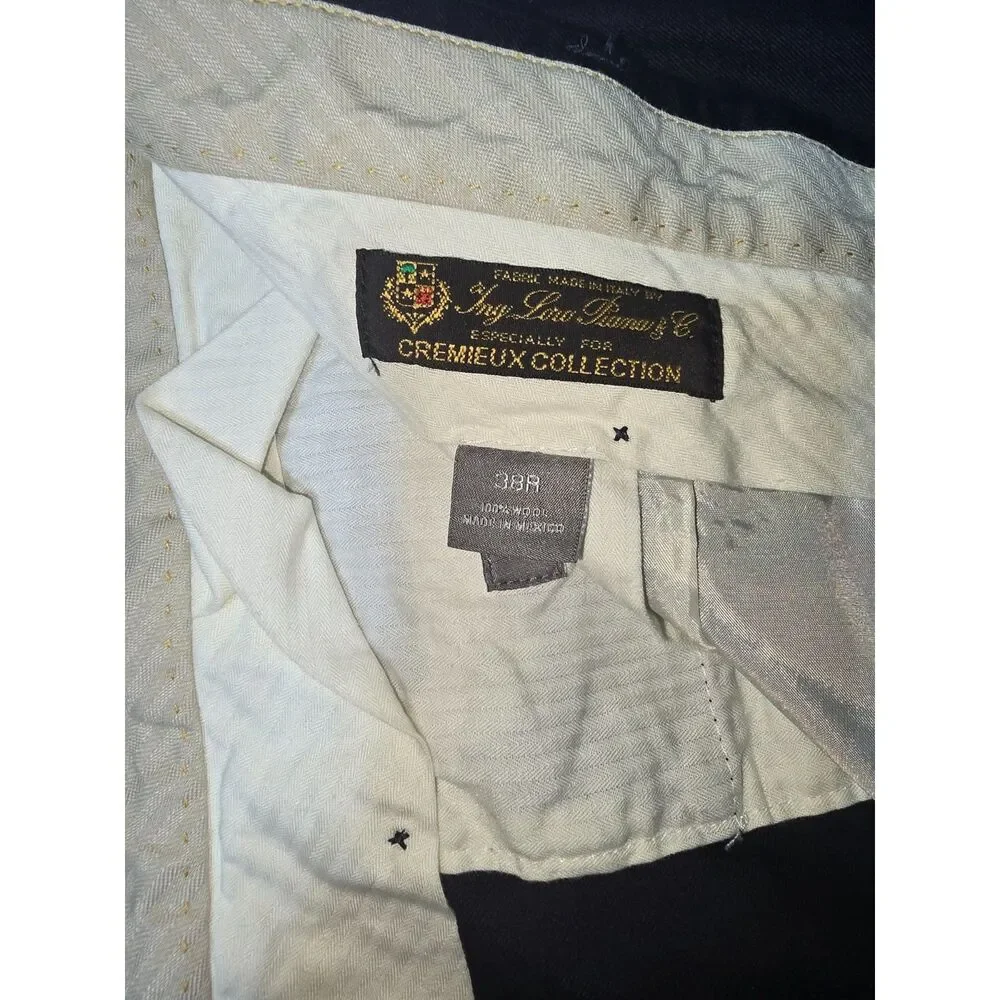 Daniel Cremieux Signature Collection Sz 38R Black Mens Pants Italian Fabric - 58